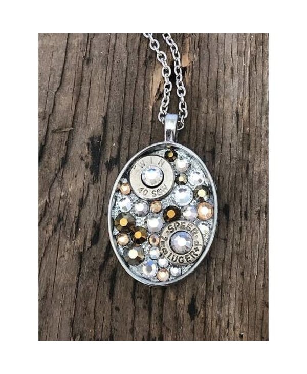 Gold and Silver Oval Bullet Necklace