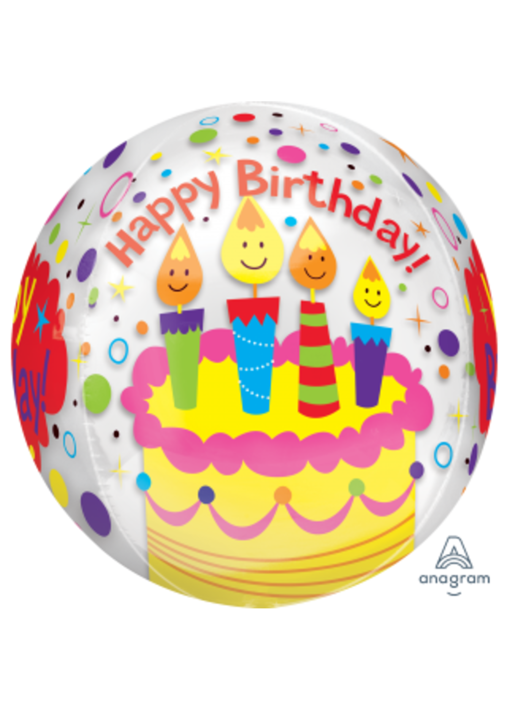 15 Inch Happy Candles Birthday Orbz Balloon