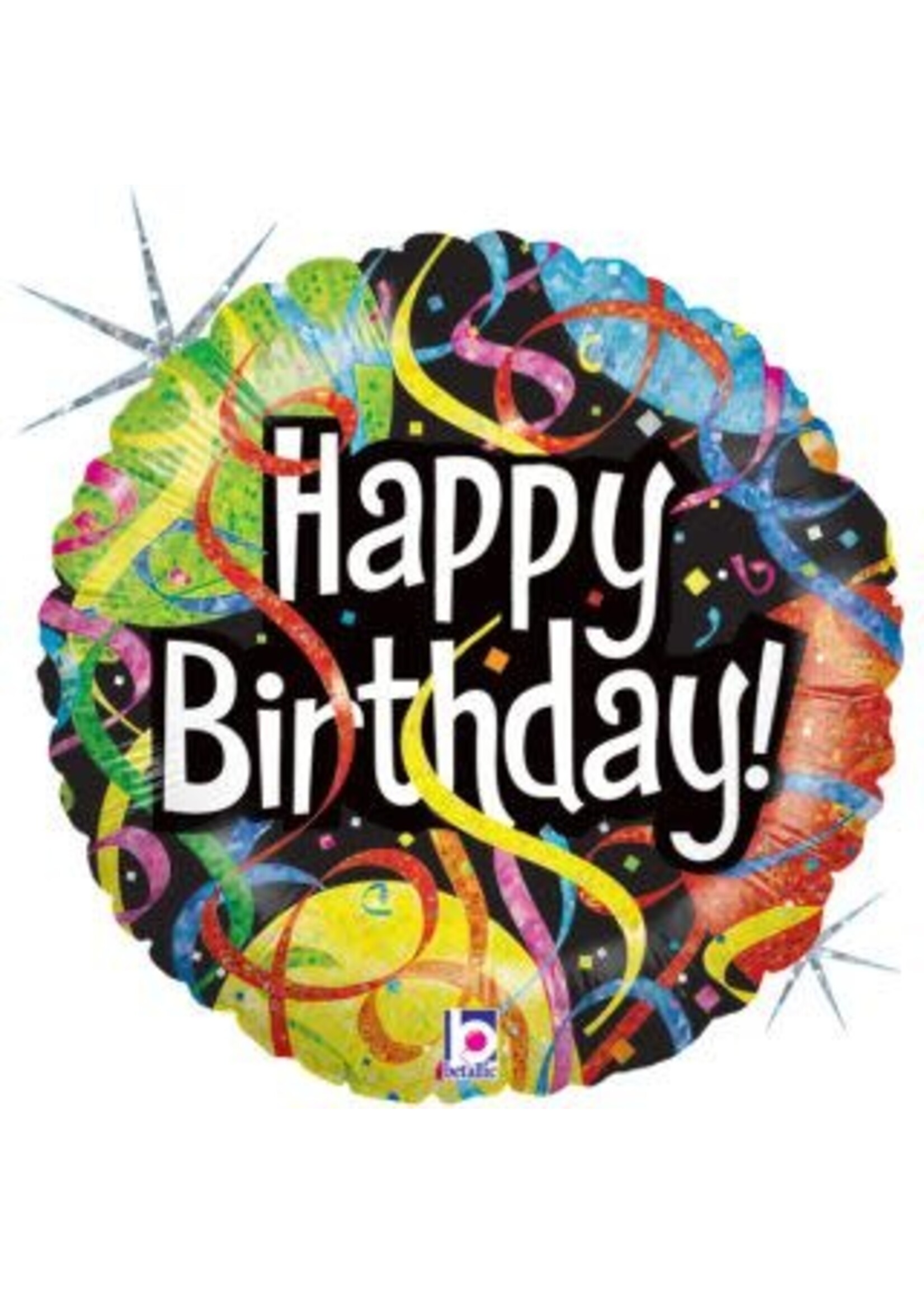 18 Inch Party Streamers Birthday Holographic Balloon