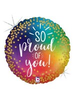 18 INCH So Proud of You Rainbow Holographic Balloon