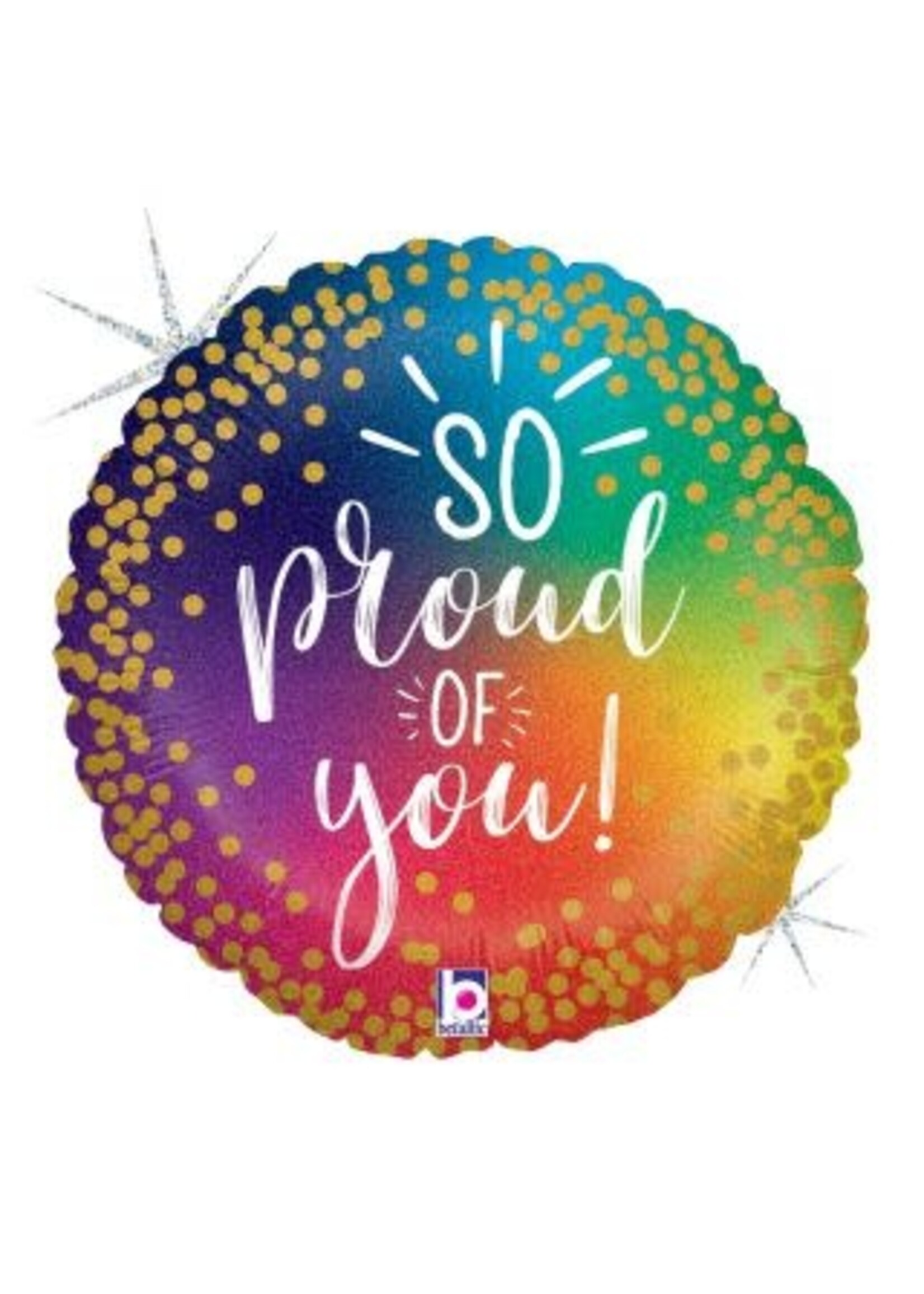 18 INCH So Proud of You Rainbow Holographic Balloon