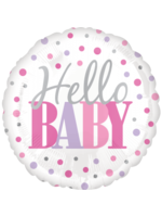 18" Hello Baby Pink FOIL BALLOON