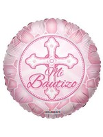 18IN  Mi Bautizo Rosa FOIL BALLOON