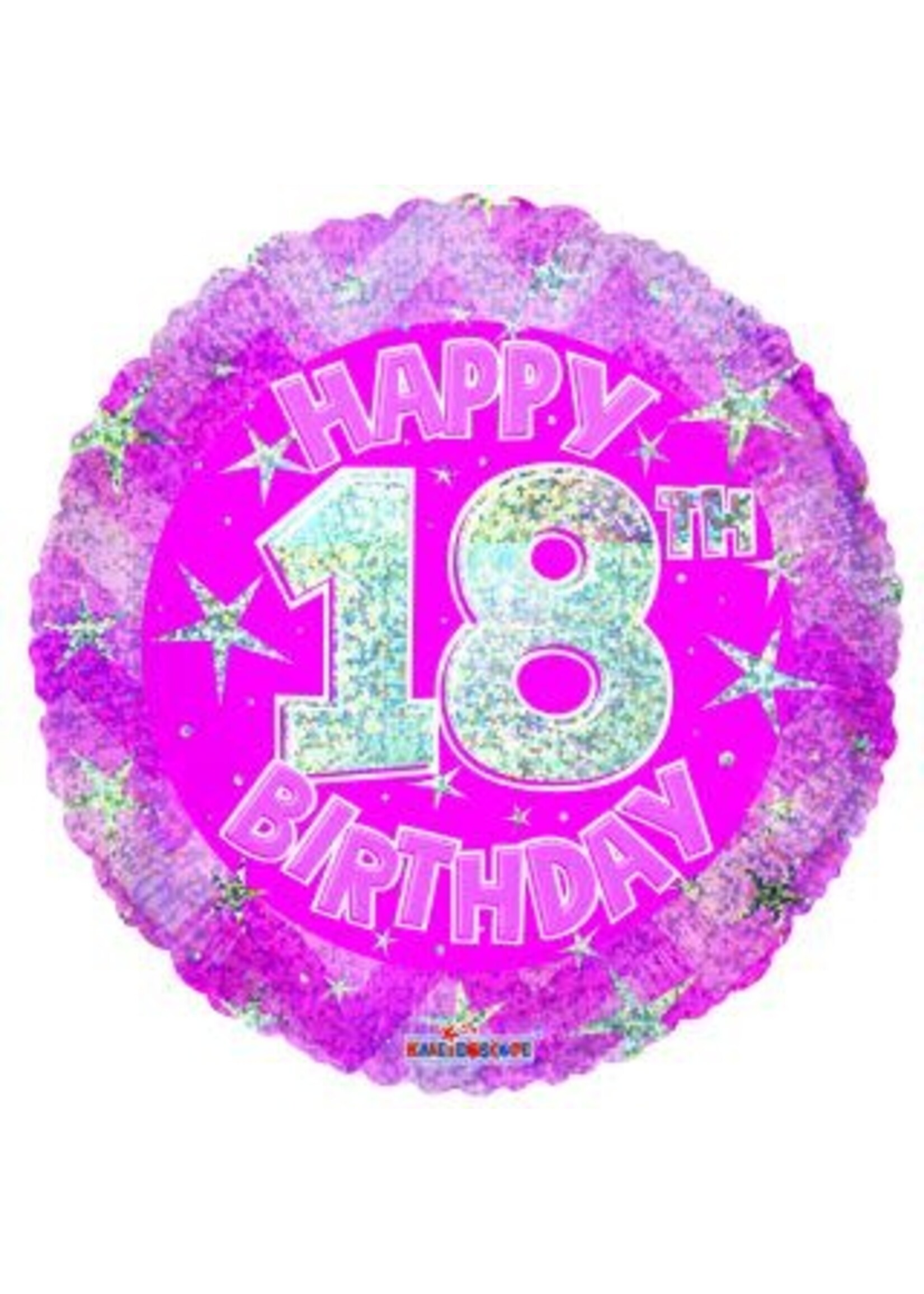 18IN Birthday Sparkles 18 Pink HOLOGRAPHIC BALLOON