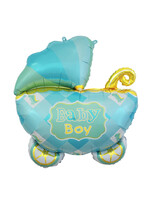 Party Supply USA 27 IN FOIL BABY BOY CARRIAGE BALLOON