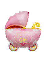 Party Supply USA 27 IN FOIL BABY GIRL CARRIAGE BALLOON
