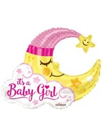 36" Baby Girl Sleeping Moon BALLOON