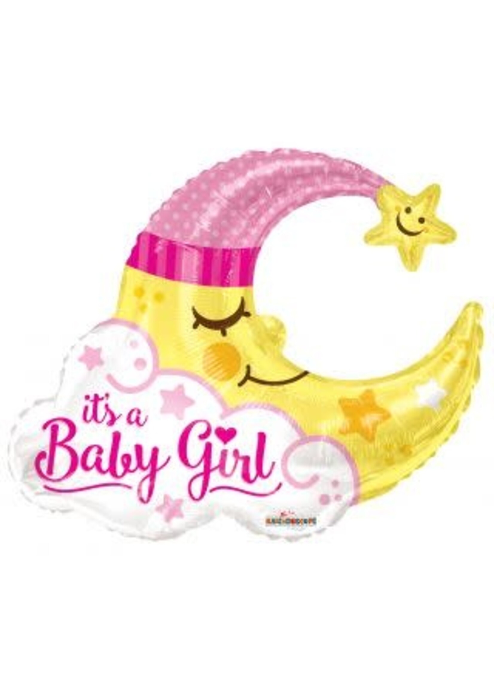 36" Baby Girl Sleeping Moon BALLOON