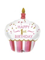 36” 1st Birthday Cupcake Girl FOIL BALLOON