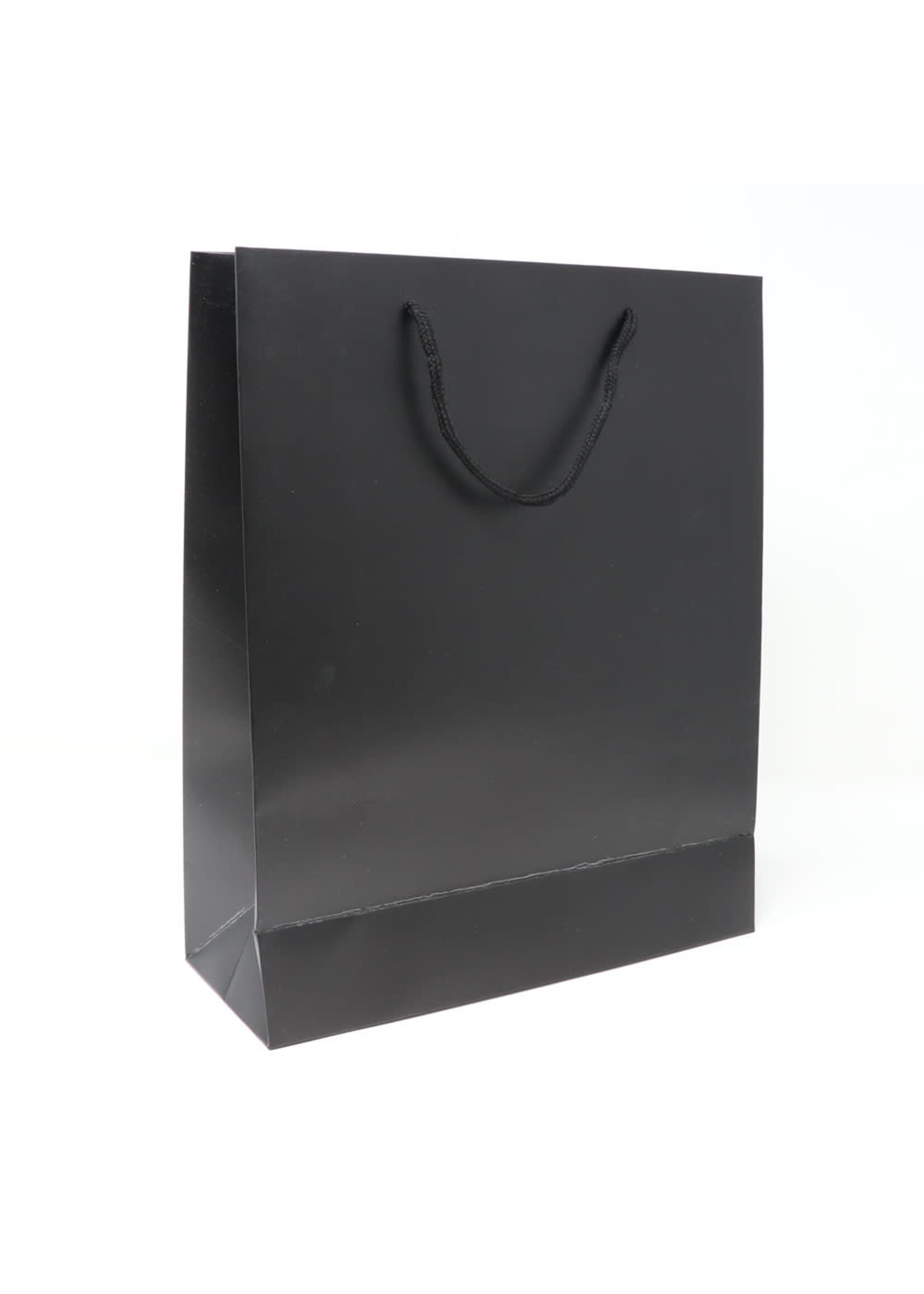 SOLID BLACK GIFT BAGS MEDIUM 10.25" X 12.5" X 4"