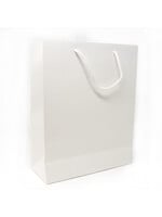 SOLID WHITE GIFT BAGS MEDIUM 10.25" X 12.5" X 4"