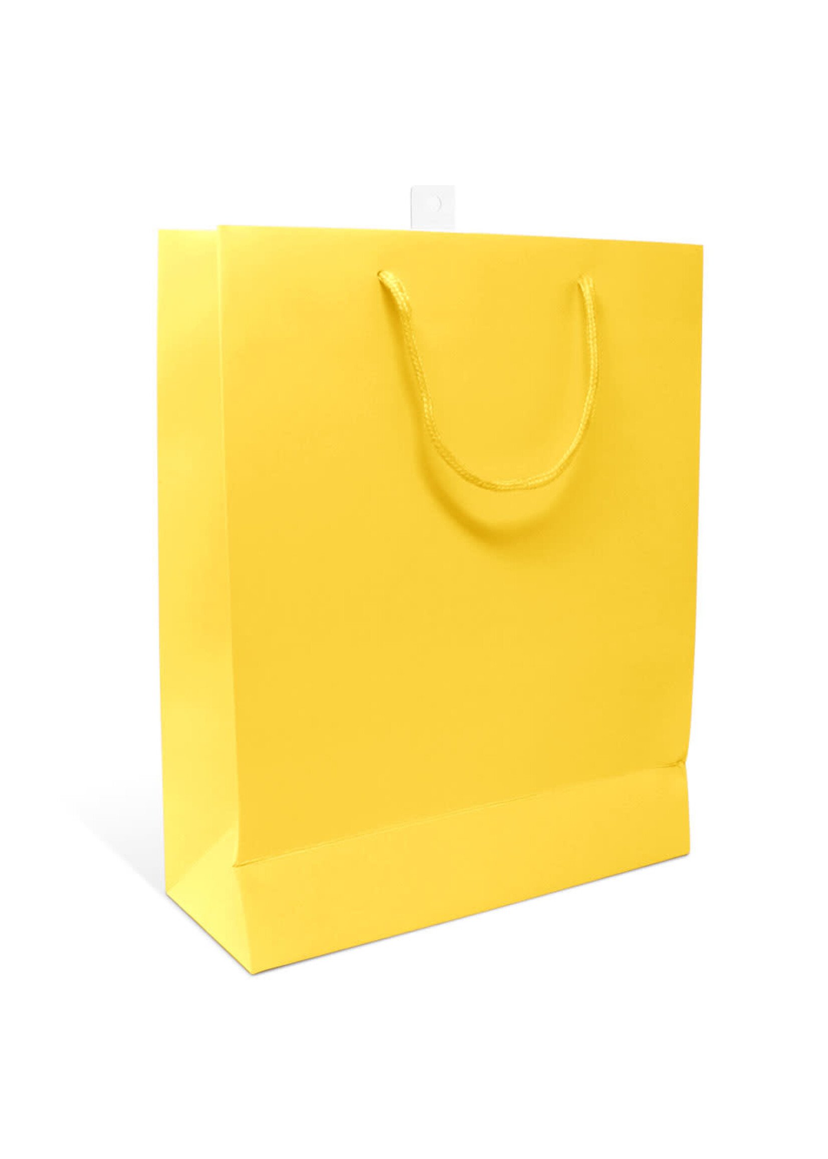 SOLID YELLOW GIFT BAGS MEDIUM 10.25" X 12.5" X 4"
