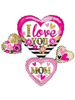 36” Love You Mom Cluster FOIL BALLOON
