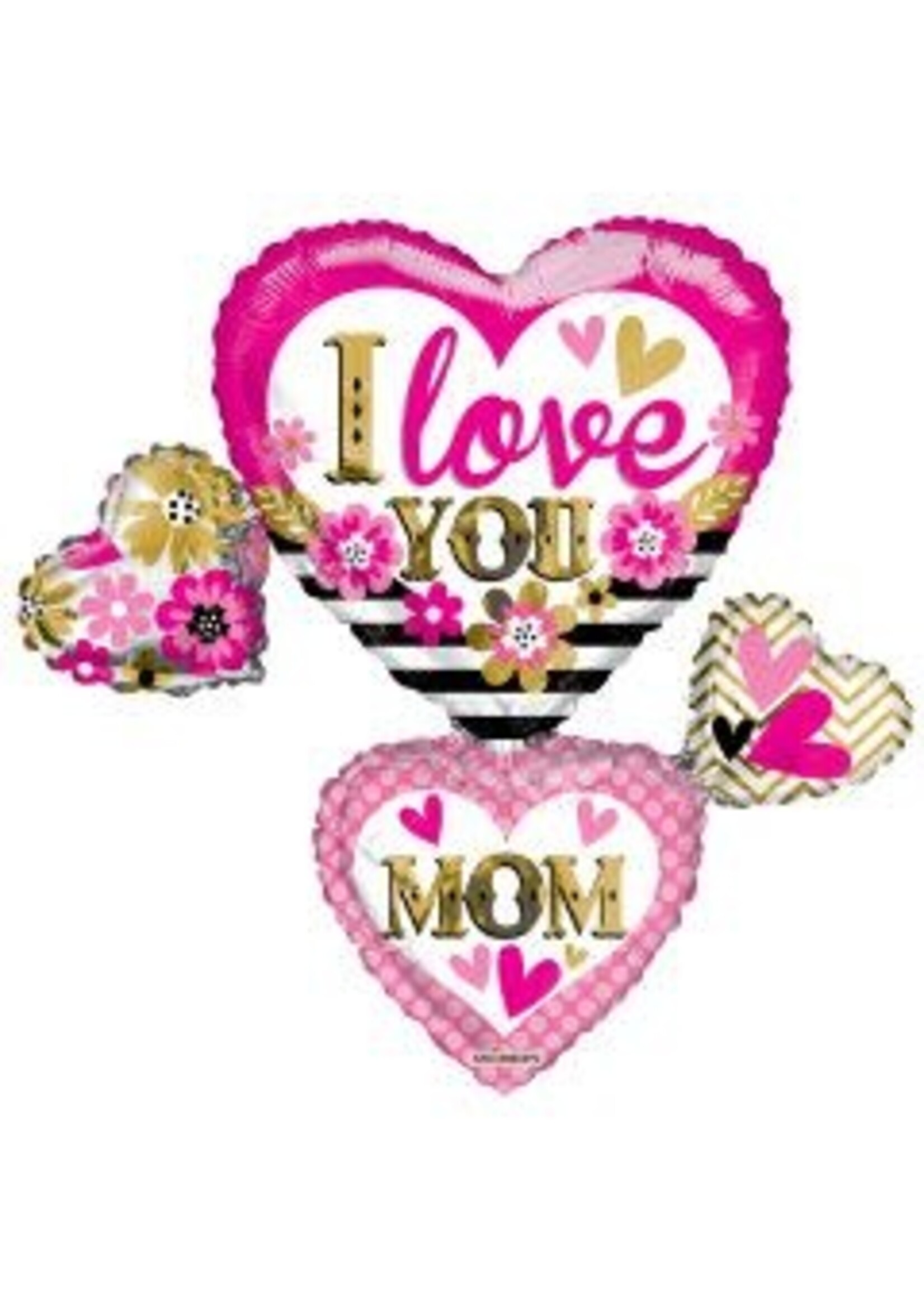 36” Love You Mom Cluster FOIL BALLOON