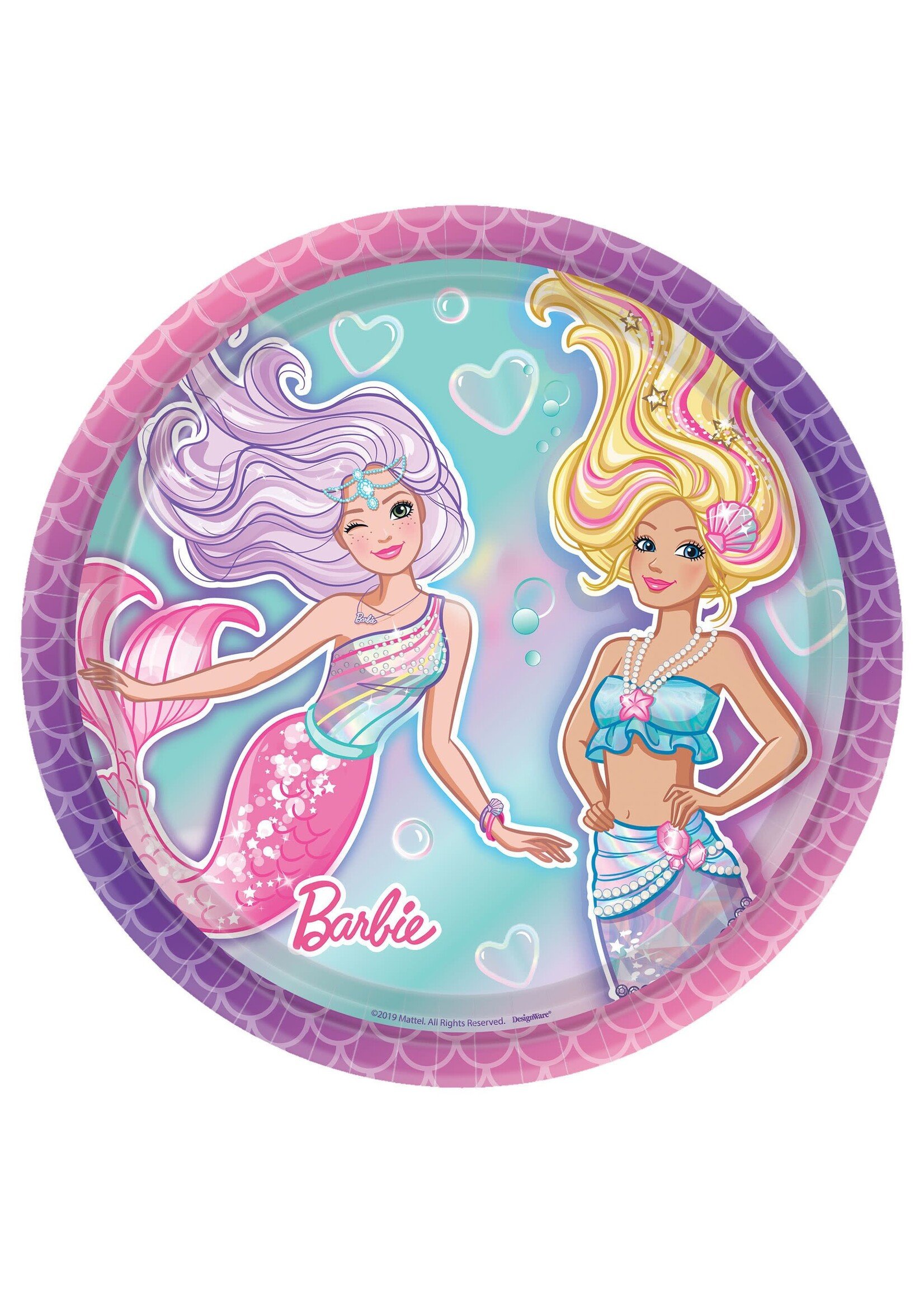 Barbie™ Mermaid Round Iridescent Plates, 9"