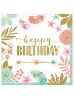 Boho Birthday Girl Luncheon Napkins 16Ct