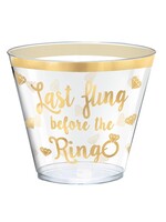 Last Fling Before The Ring Hot-Stamped Plastic Tumblers, 9 oz.