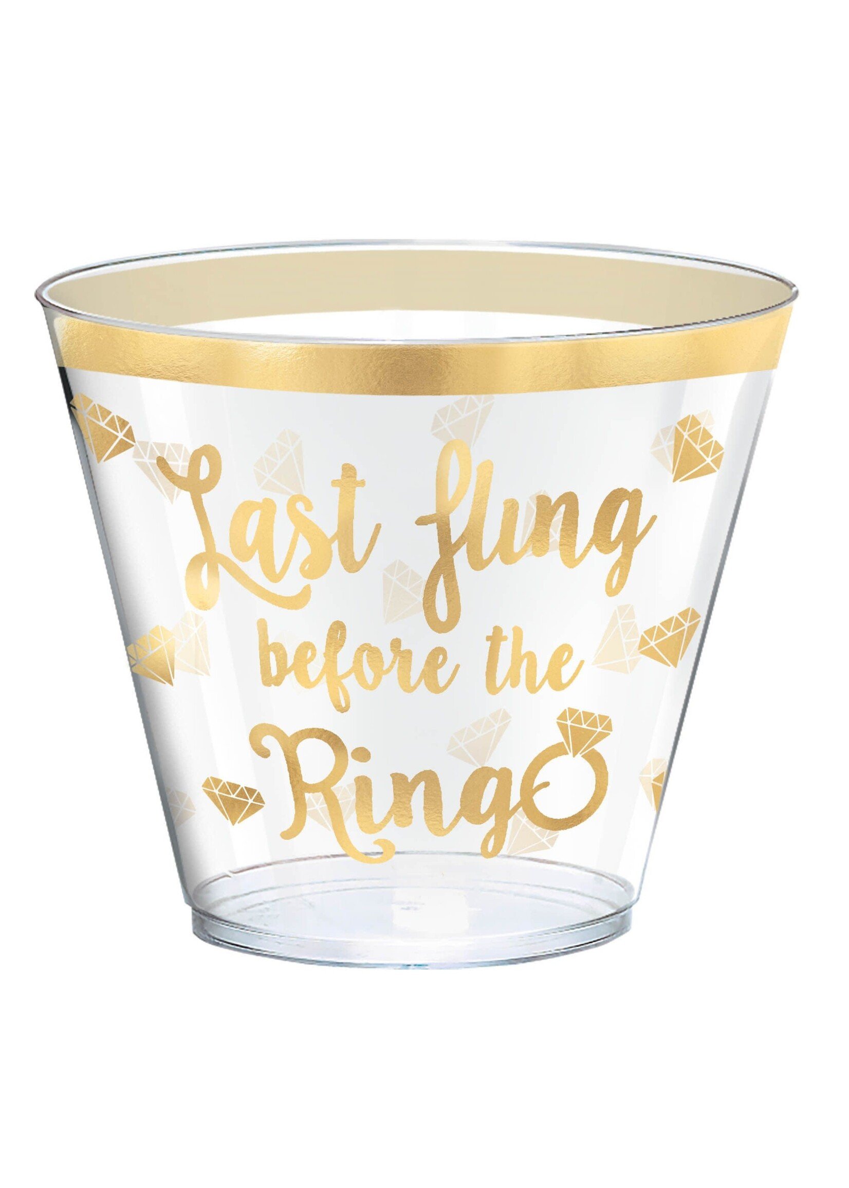 Last Fling Before The Ring Hot-Stamped Plastic Tumblers, 9 oz.