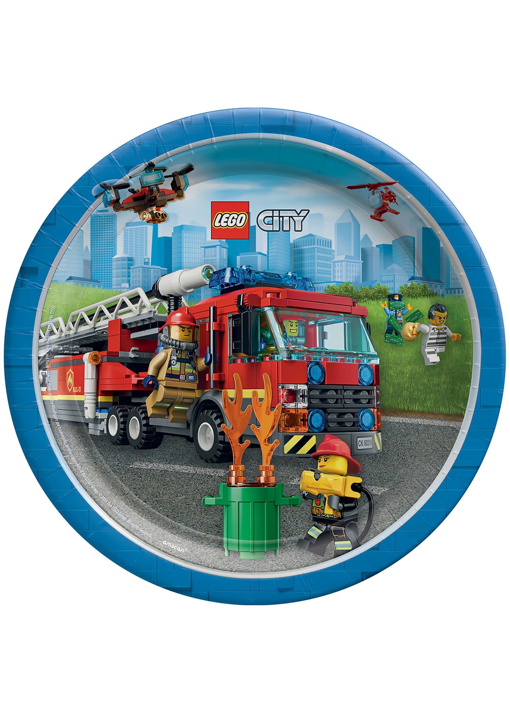 Lego City 9" Round Plates