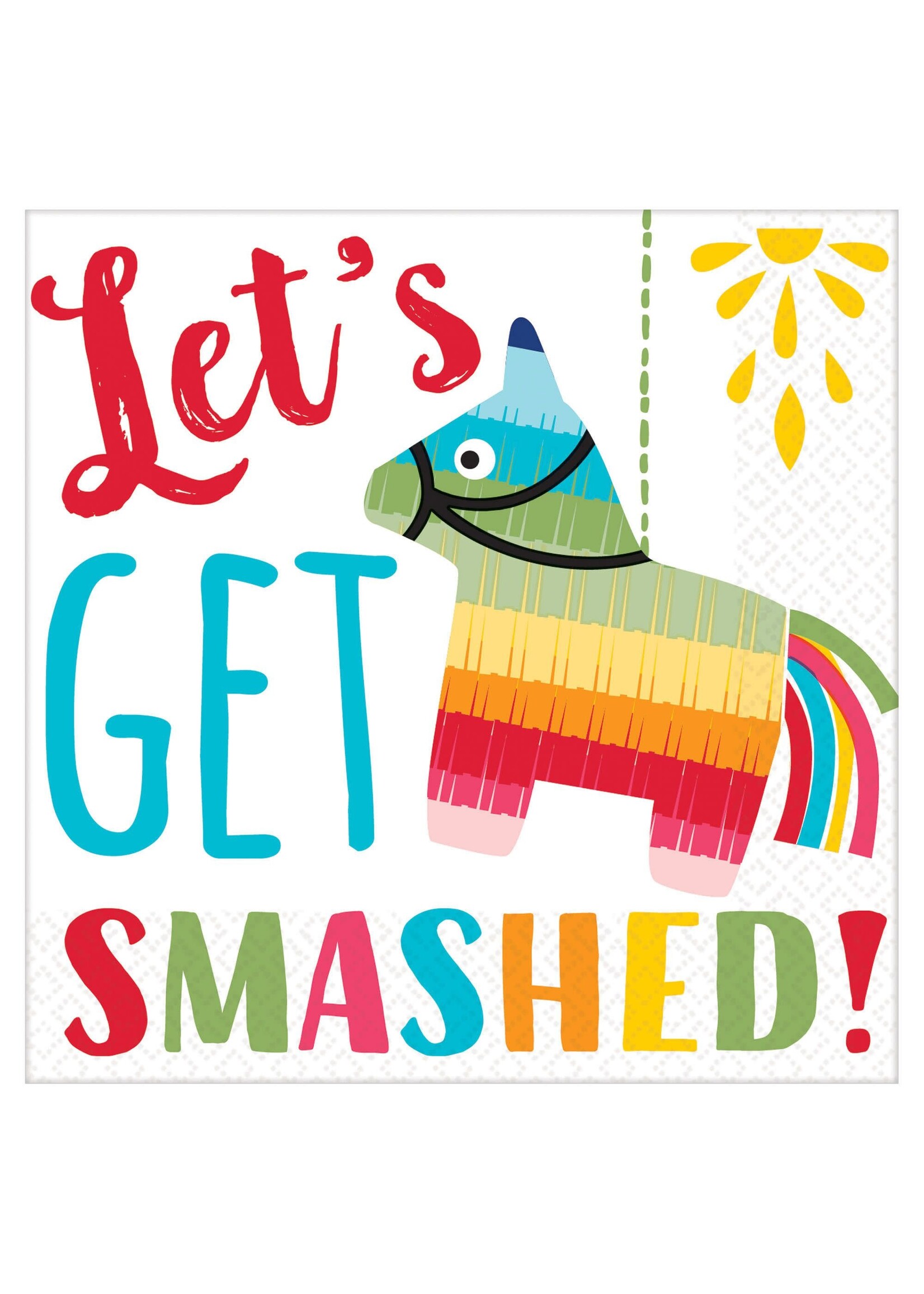 Let's Get Smashed Beverage Napkins 16Ct