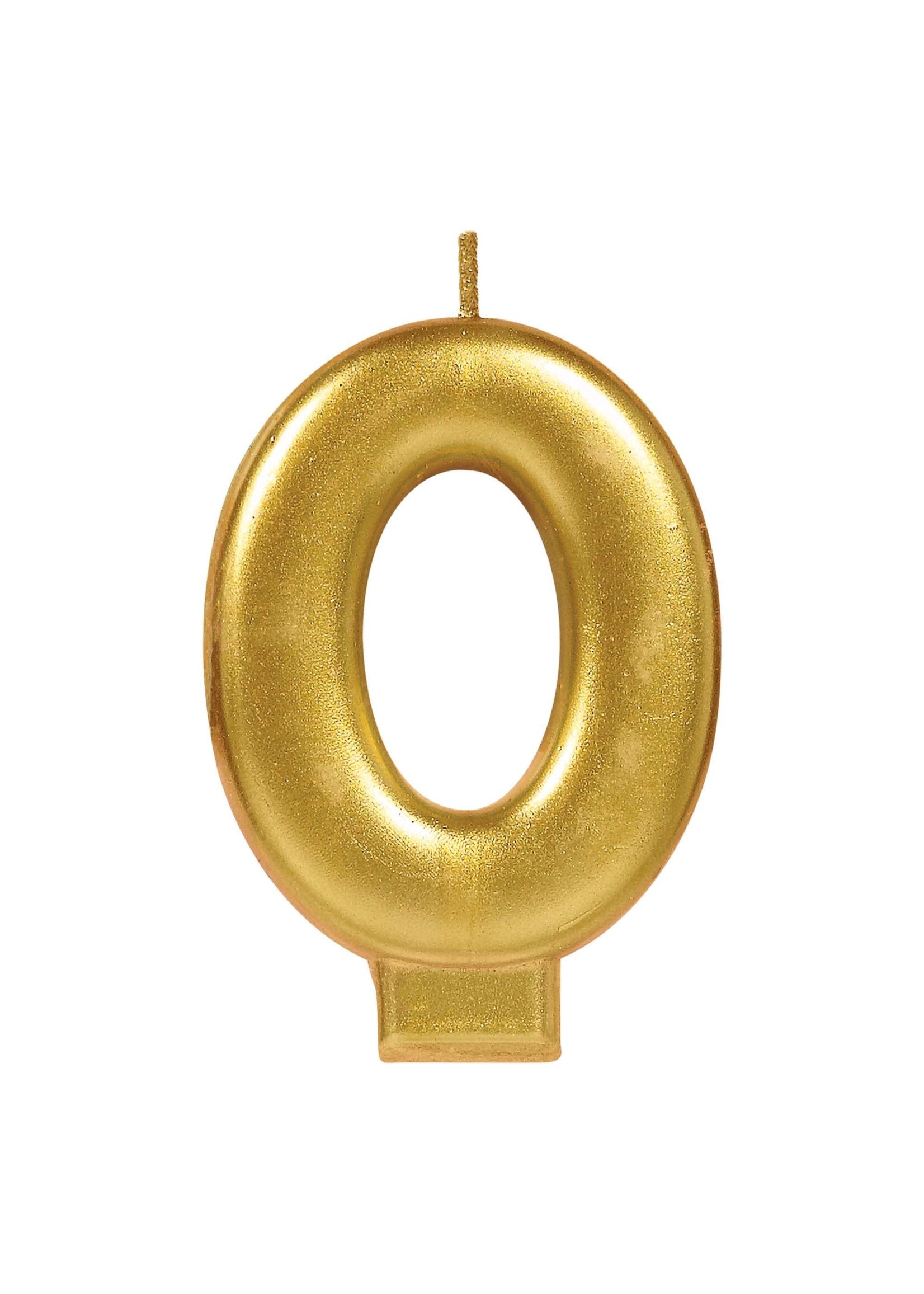 Numeral #0 Metallic Candle - Gold