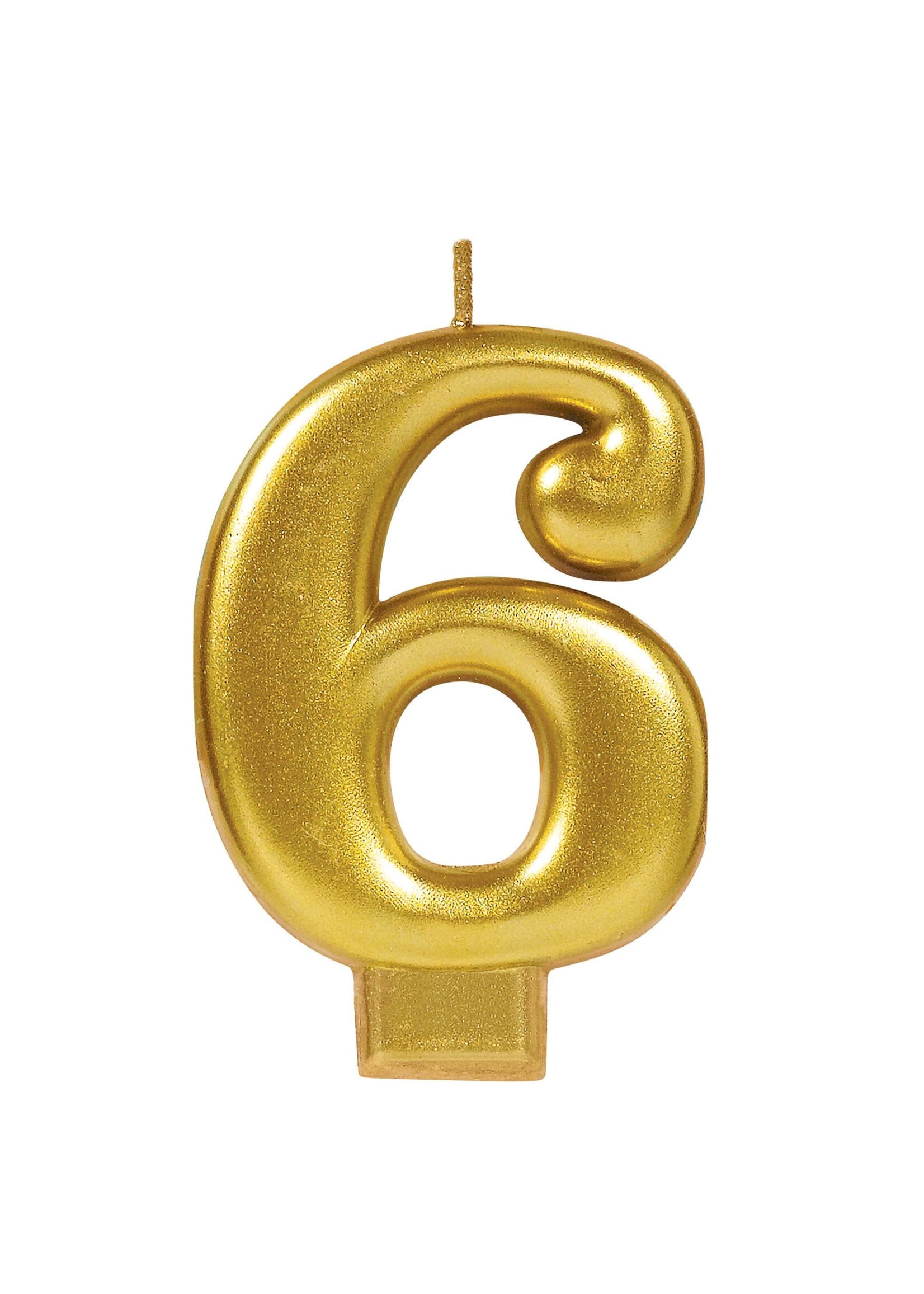 Numeral #6 Metallic Candle - Gold