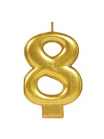 Numeral #8 Metallic Candle - Gold