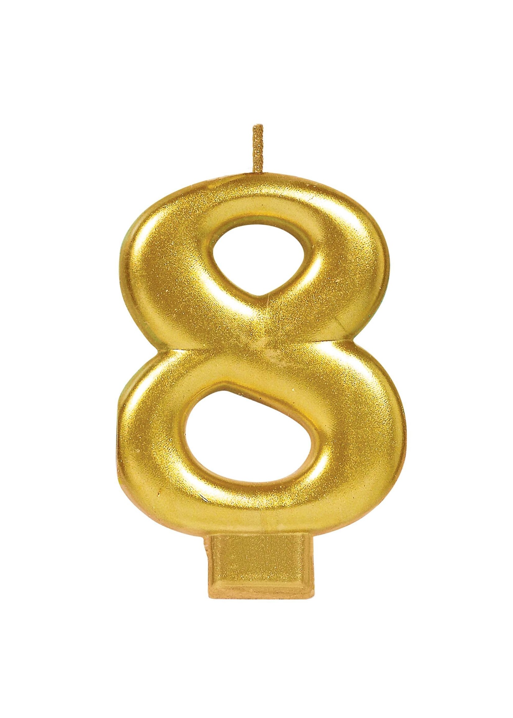 Numeral #8 Metallic Candle - Gold