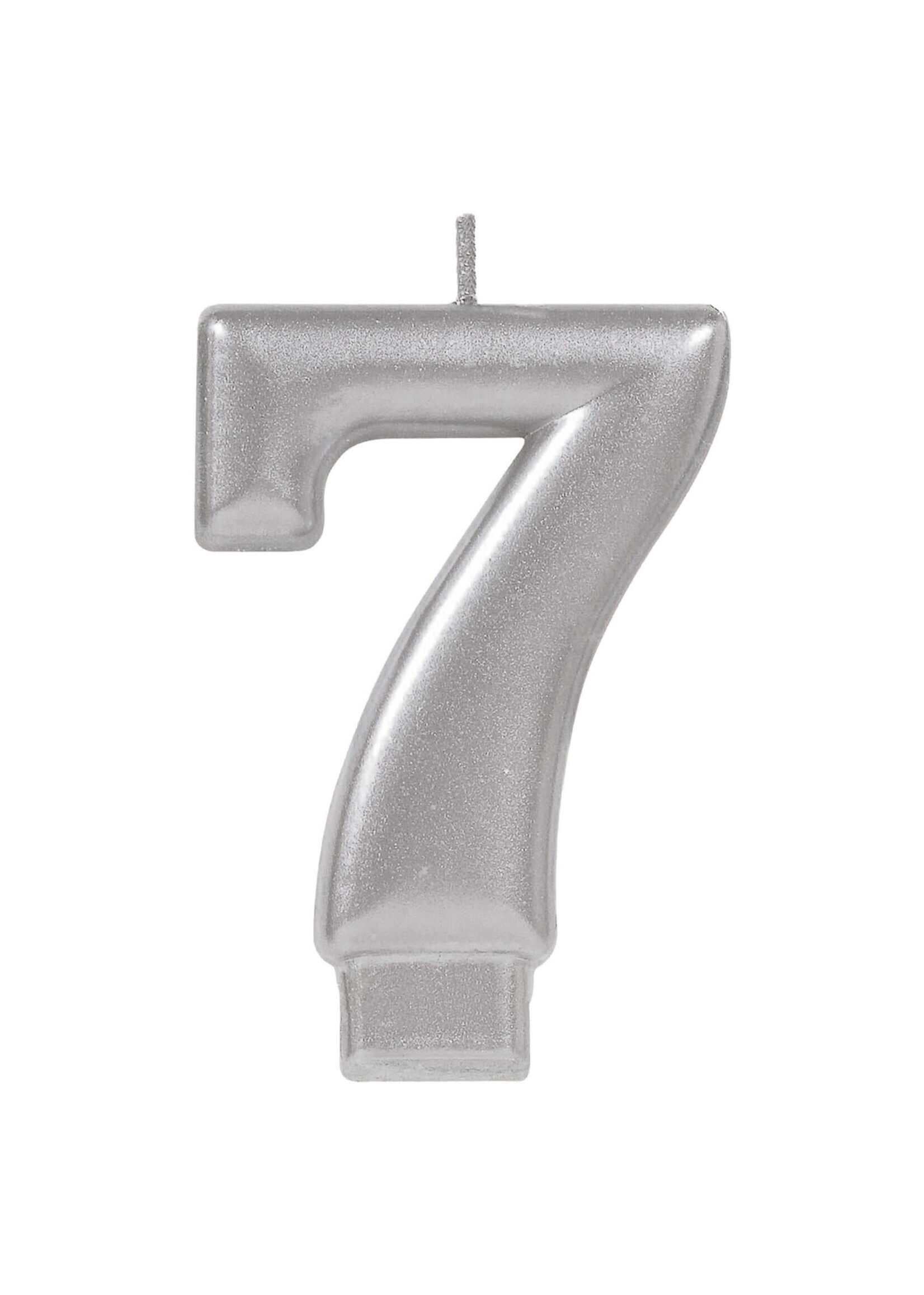 Numeral Metallic Candle #7 - Silver