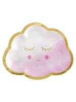 Oh Baby Girl Metallic Shaped Plates, 6 1/2"