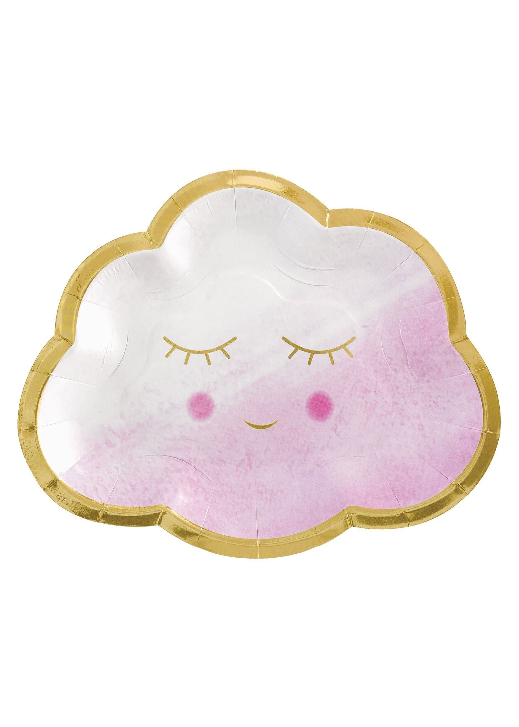 Oh Baby Girl Metallic Shaped Plates, 6 1/2"