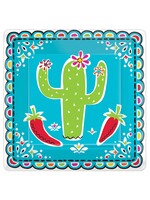 Picado De Papel Square Plates, 7" 18Ct