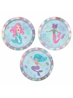 Shimmering Mermaids 7" Assorted Iridescent Round Plates