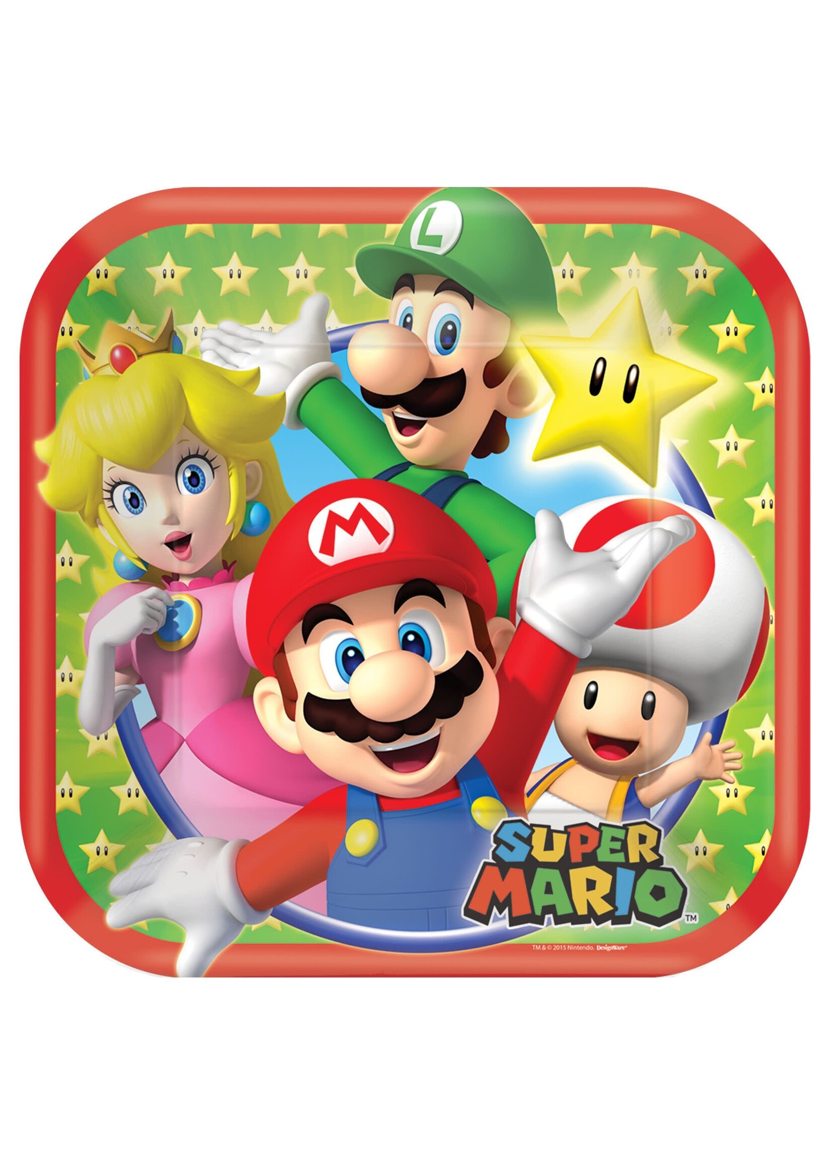 Super Mario Brothers™ Square Plates, 7 Inch 8Ct