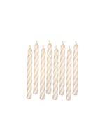 White Candy Stripe Spiral Candles 24pcs