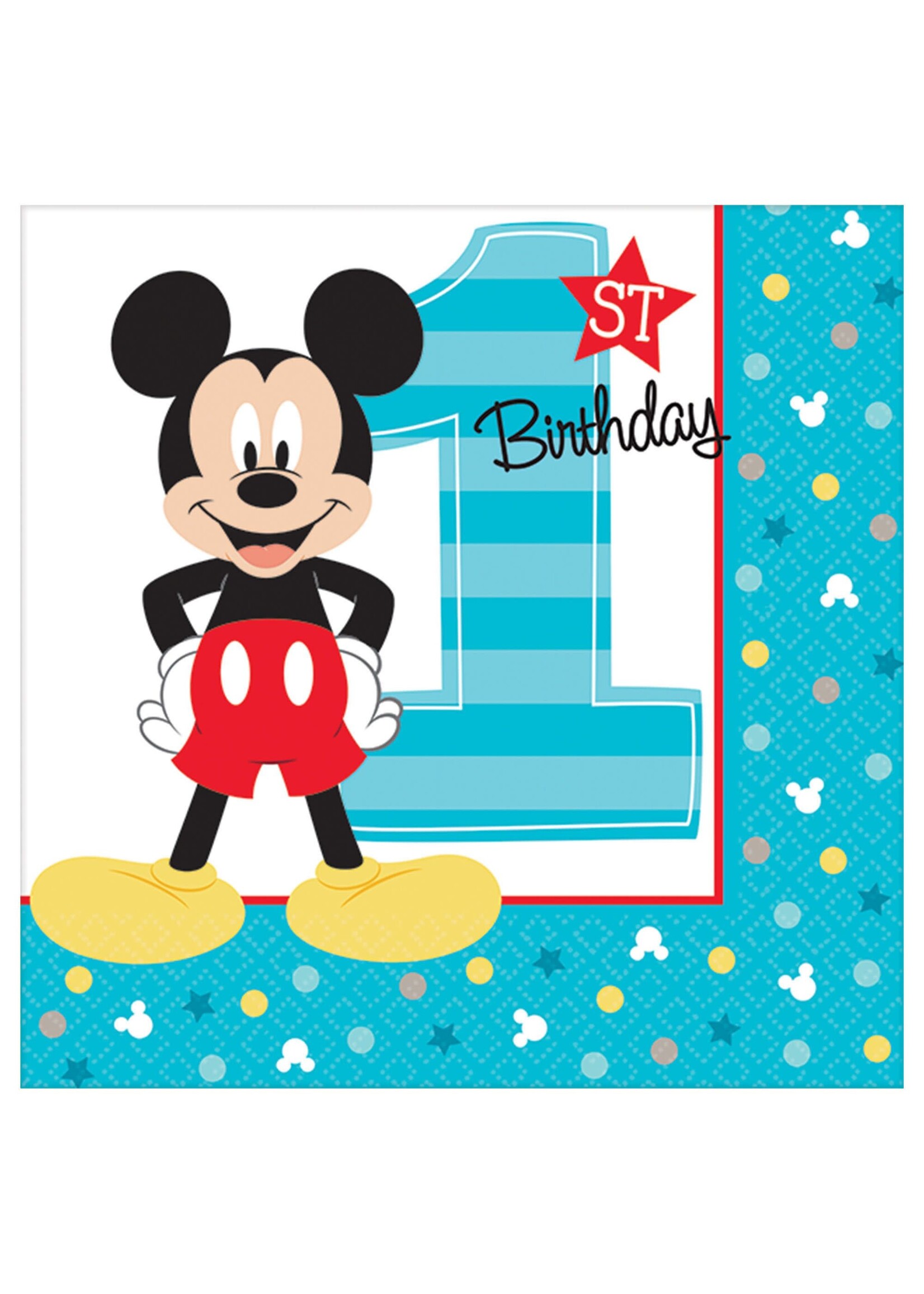 ©Disney Mickey's Fun To Be One Beverage Napkins 16Ct