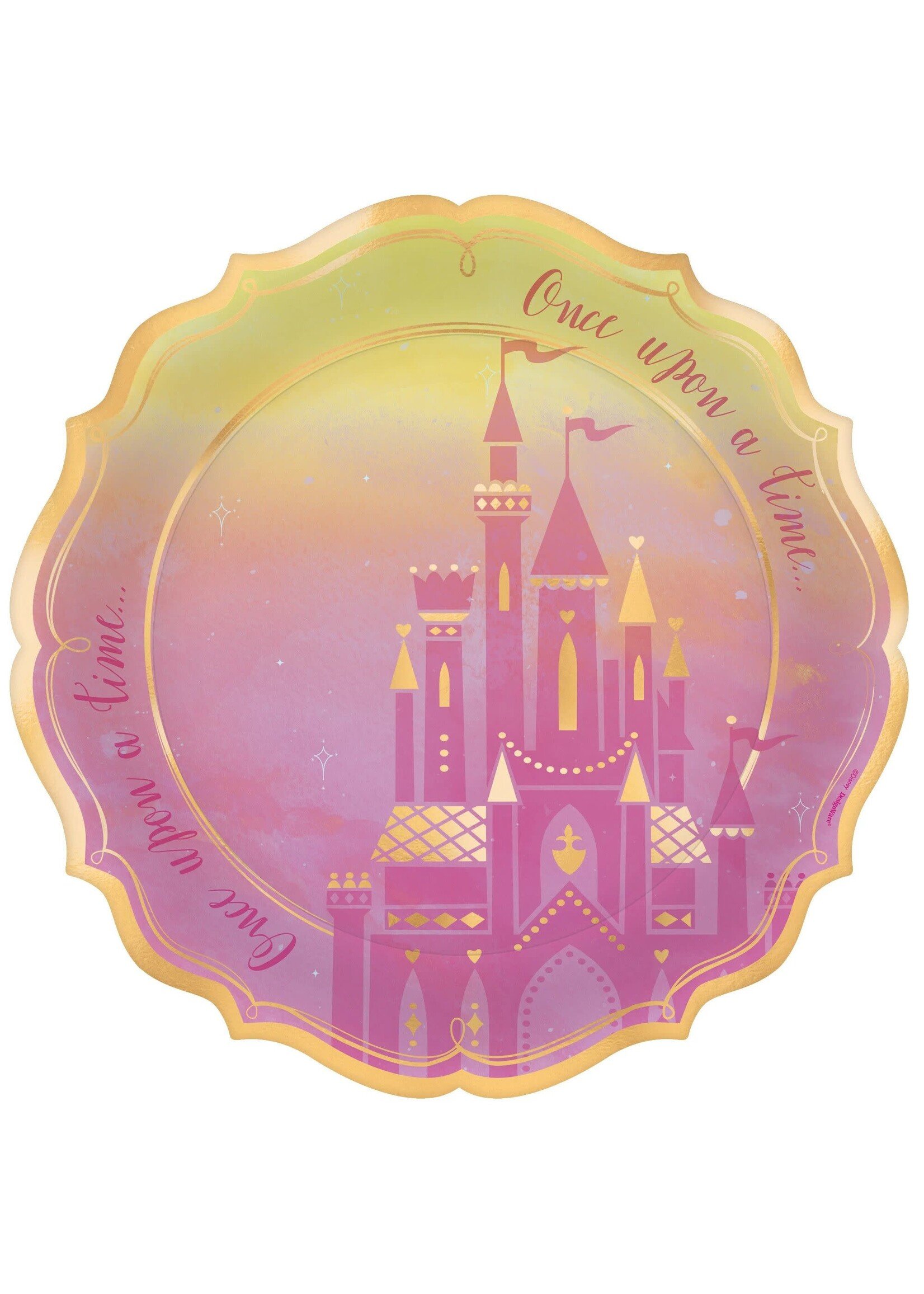 ©Disney Princess 10 1/2 Inch 8CT Metallic Shaped Plates