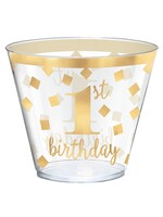 1st Birthday Gold Hot Stamped Tumblers, 9 oz. 30Ct