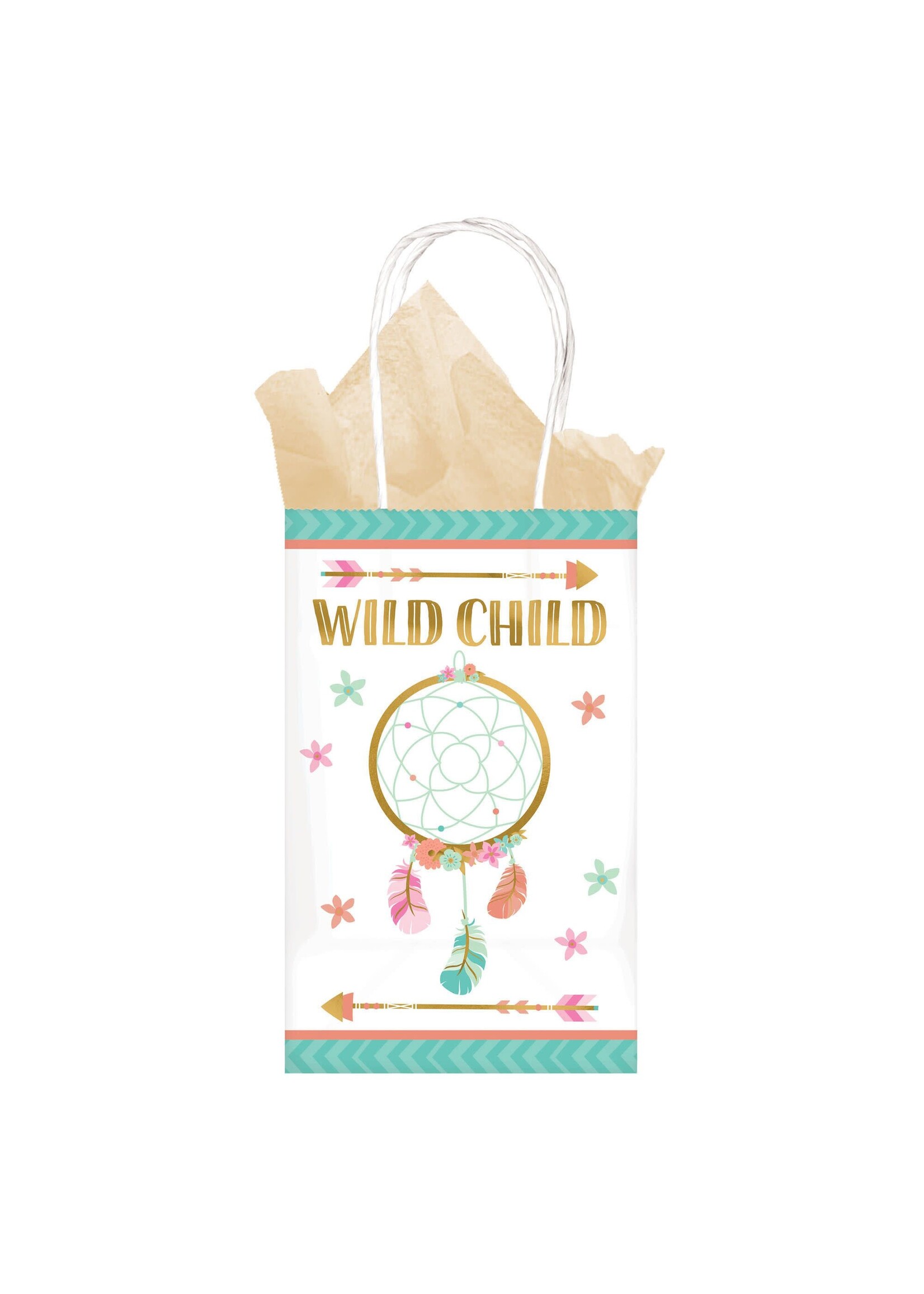 Boho Birthday Girl Paper Bags 8 Pcs