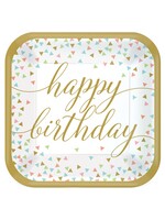 Confetti Fun Square Plates, 9"