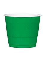 Festive Green Plastic Cups, 9oz.