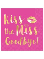 Kiss The Miss Goodbye Beverage Napkins, Hot-Stamped