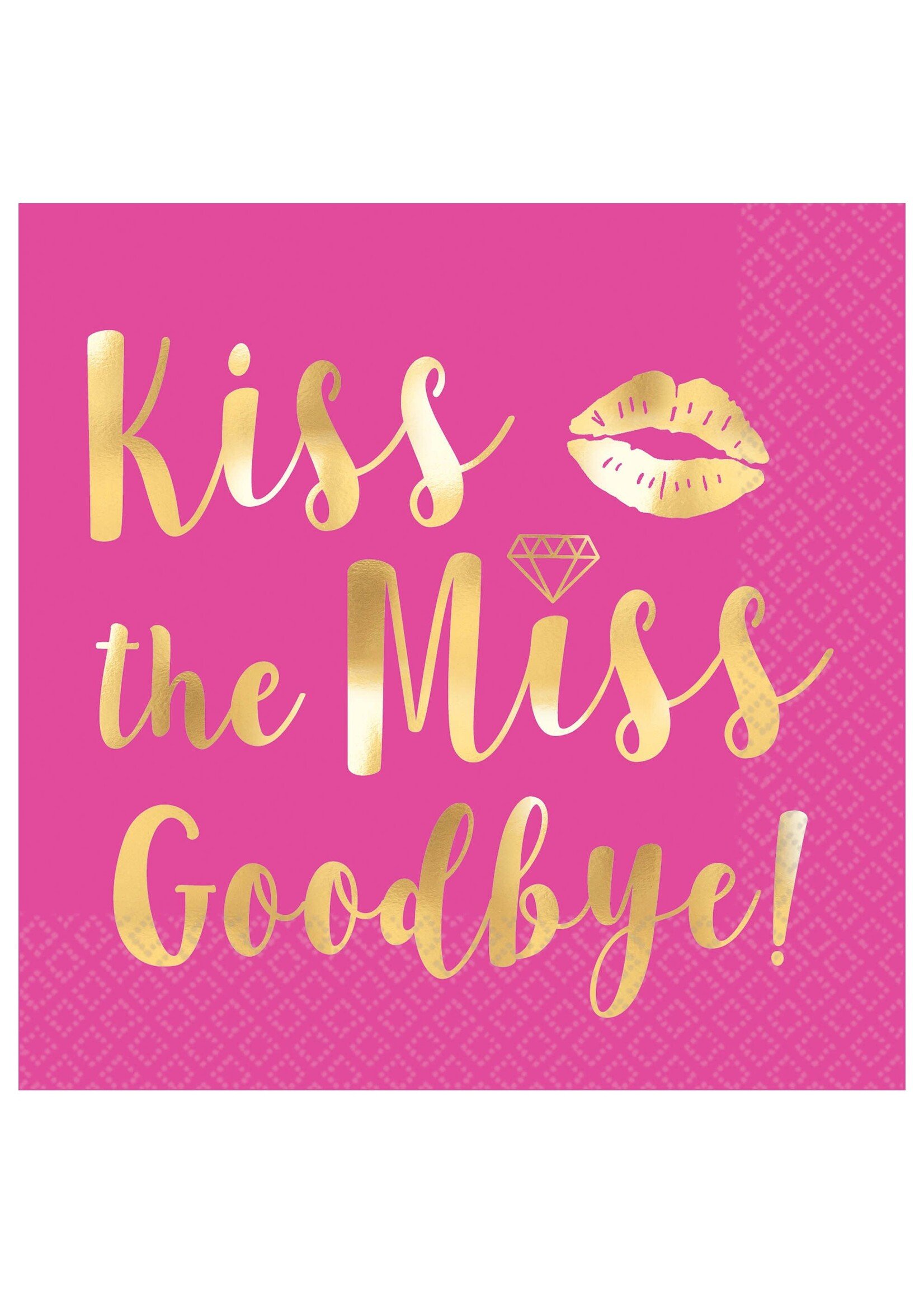 Kiss The Miss Goodbye Beverage Napkins, Hot-Stamped