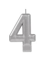 Numeral Metallic Candle #4 - Silver