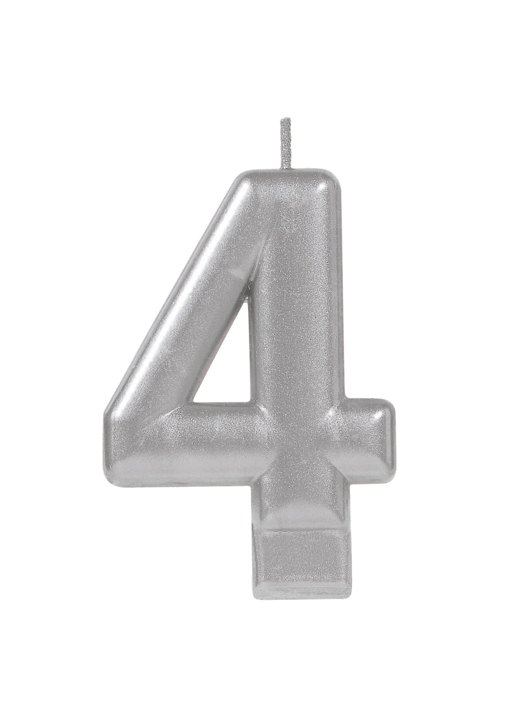 Numeral Metallic Candle #4 - Silver