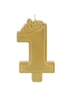 Premium 1st Birthday - Girl 1st Birthday Candle- Metallic Gold