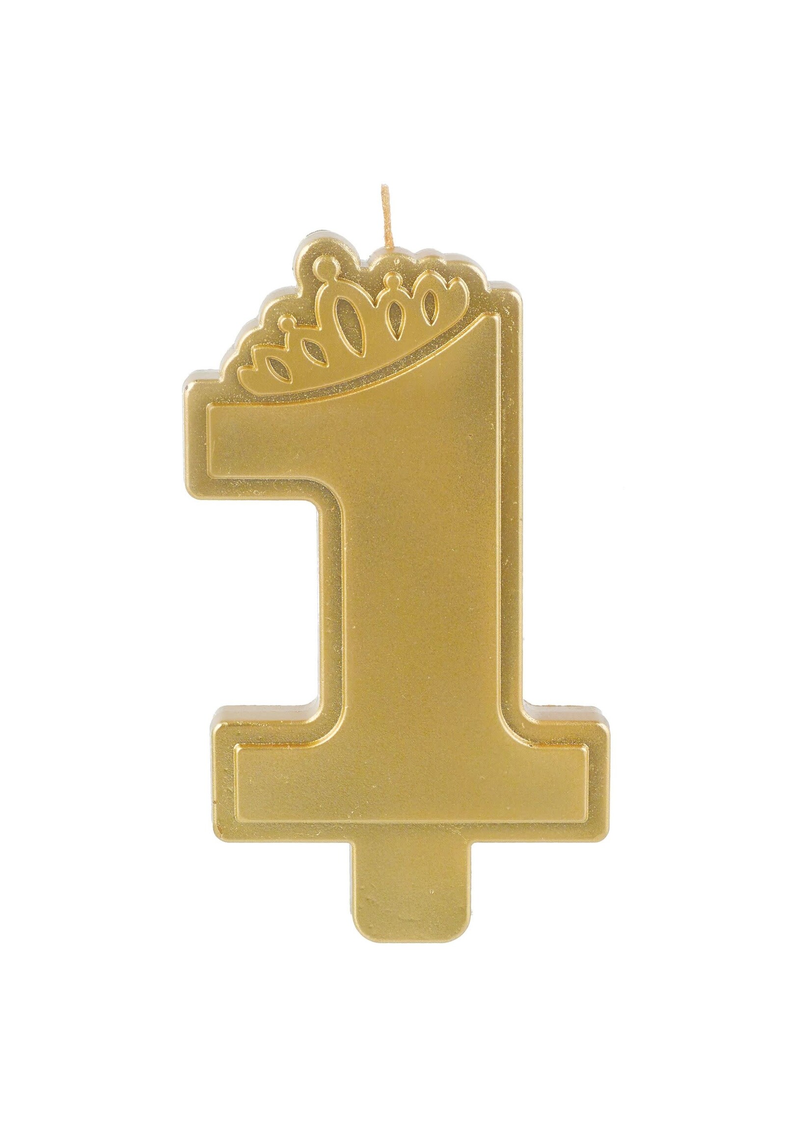 Premium 1st Birthday - Girl 1st Birthday Candle- Metallic Gold