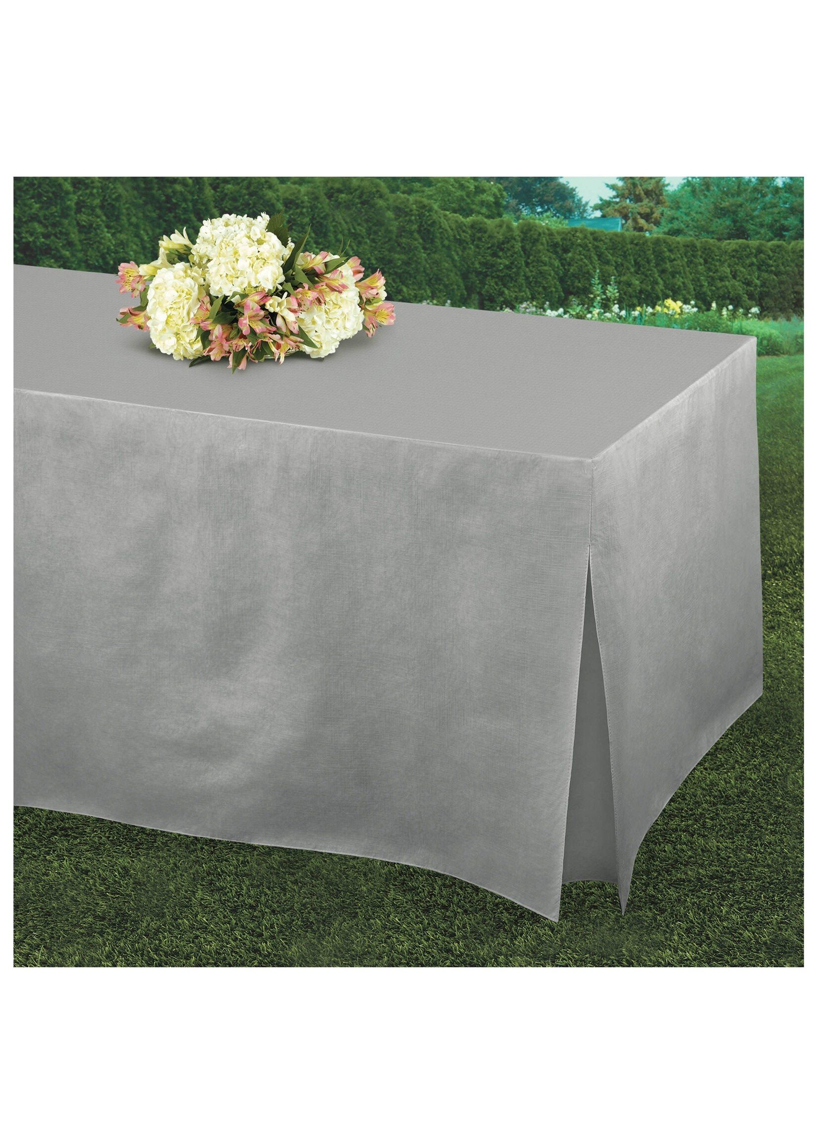 Tablefitters™ Flannel-Backed Table Covers Silver