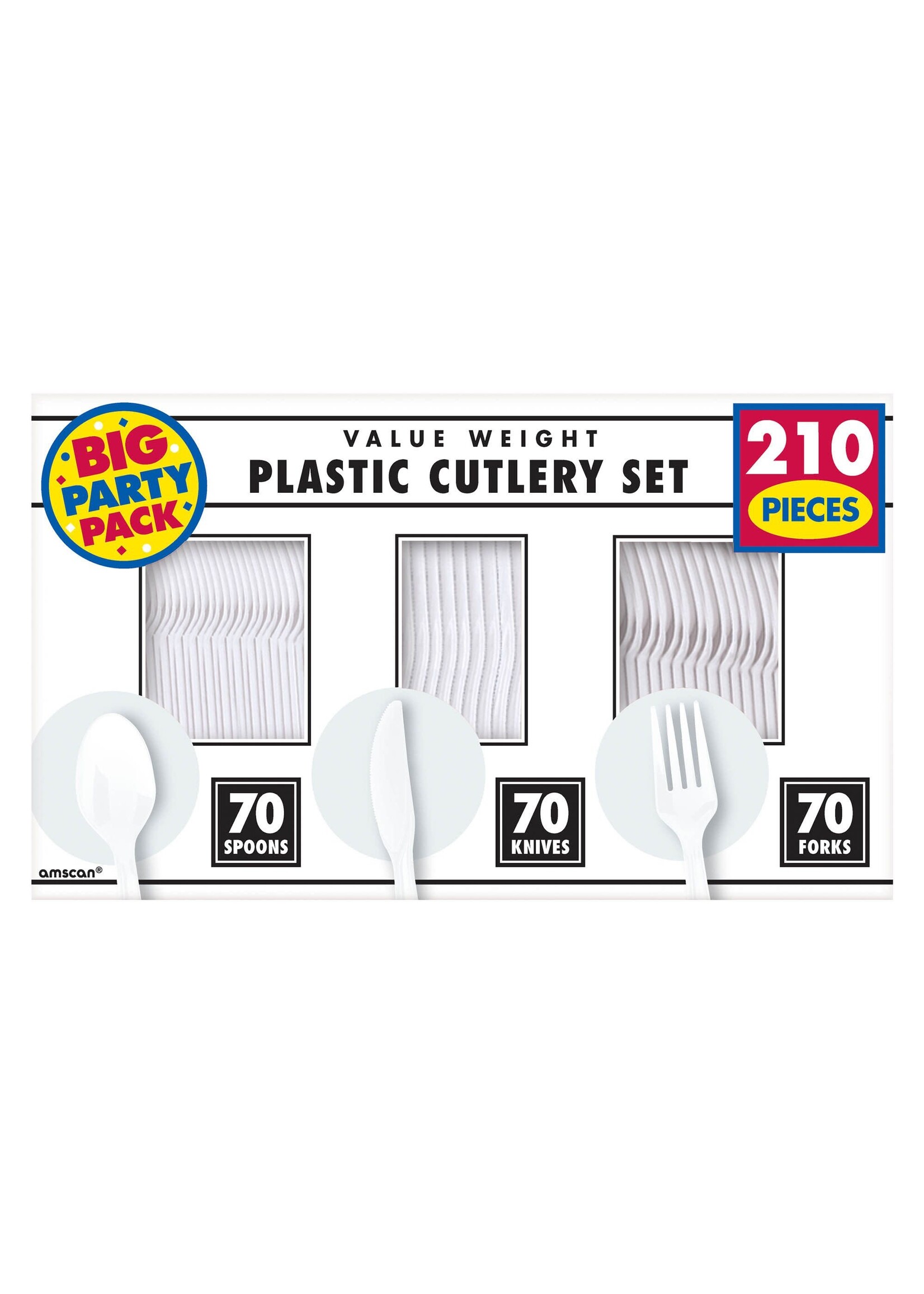 White Value Window Box Cutlery Set- 210ct