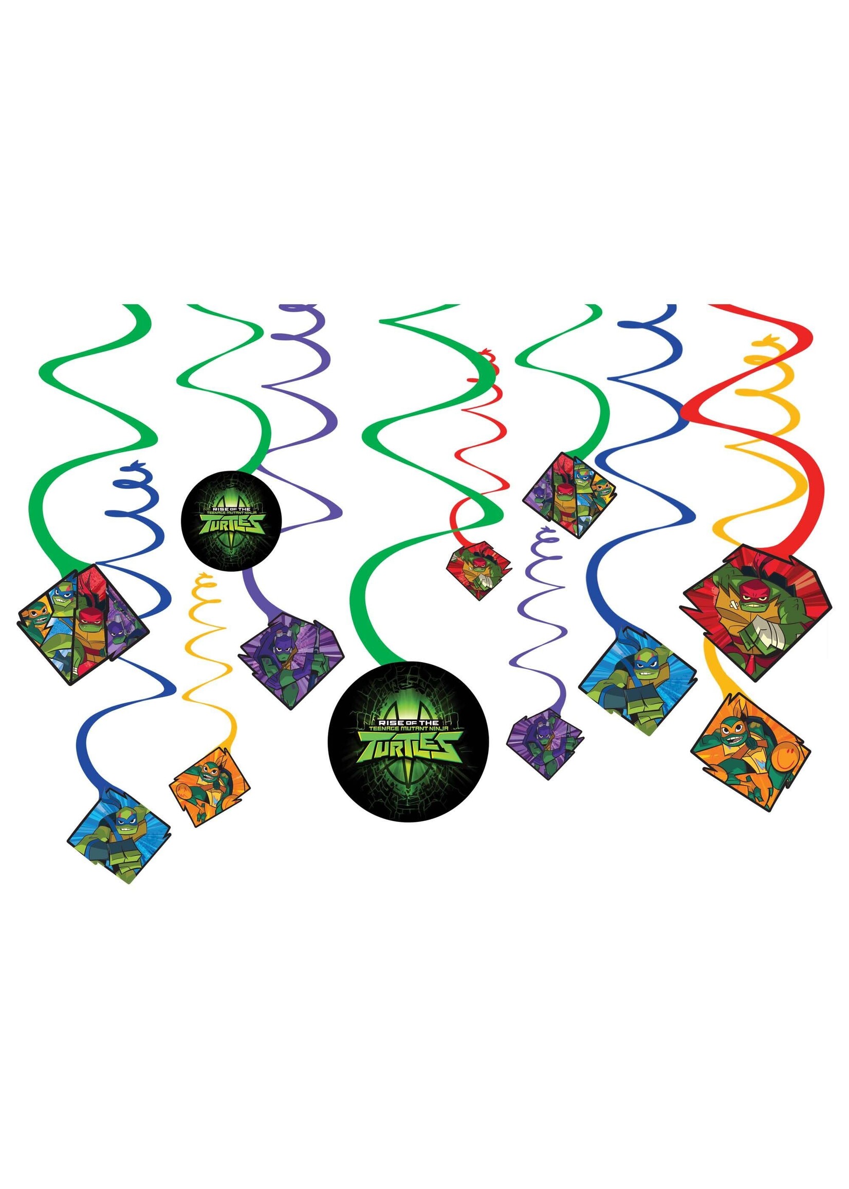 Rise of the TMNT™ Value Pack Foil Swirl Decorations 12pcs